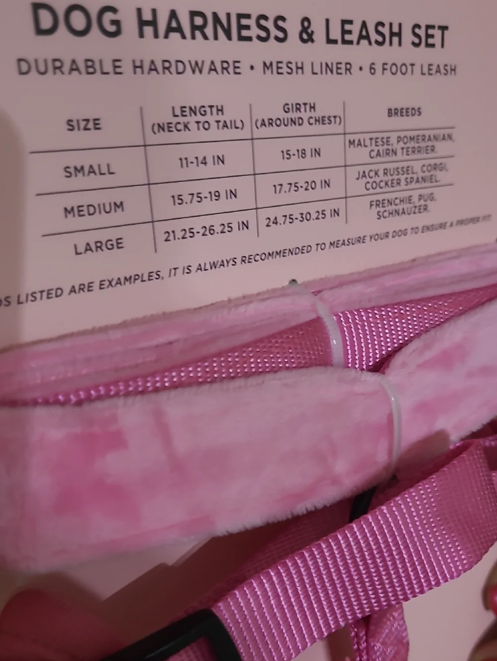 Juicy Couture Pink Dog Harness & Leash Set- Size Medium